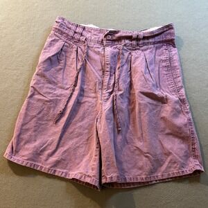 VTG Loafers by Reed St James Shorts Womens 34 Purple Ramie Cotton Pleated 90s